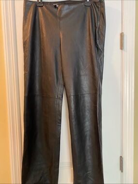Escada 💯 Lambskin Nappa Leather Butter Soft Black Lined Pants NWOT